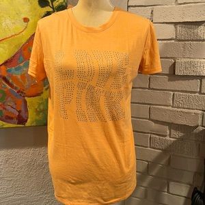 Pink Victoria's Secret Knit Short Sleeve Rhinestone T-Shirt